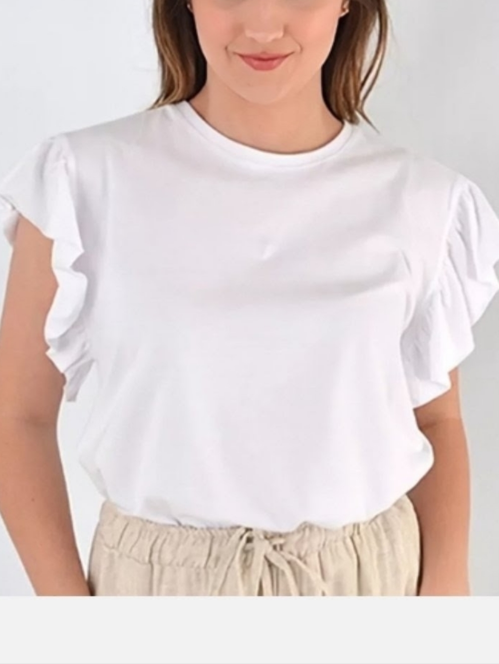 Organic Cotton Elegantees Scalloped Floral Crop Top XL | Boho Ethical